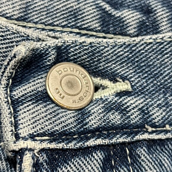 No Boundaries Juniors Y2K Hi Rise Denim Shorts Sz 11 Rainbow Floral Embroidered - Picture 5 of 9